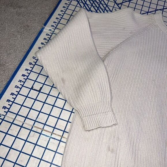 Vintage Chaps Ralph Lauren Knit Sweater Size Medium White Casual - Picture 6 of 9